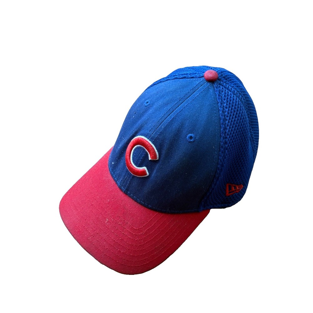 New Era 39THIRTY Chicago Cubs Baseball Cap Hat Blue Red MLB Adult S/M
